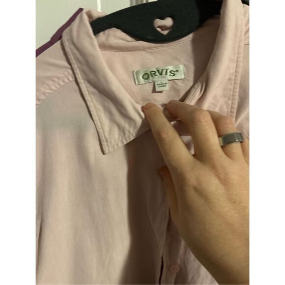 Orvis 100% Silk Button Down Size Large Pink - Picture 2 of 11
